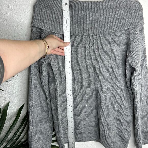 Commense Gray Oversized Overfold Off The Shoulder Knit Sweater S NWT - Picture 4 of 8